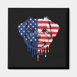 4. Juli Morkie Hund AAAmerikanische Flagge Patriot Magnet