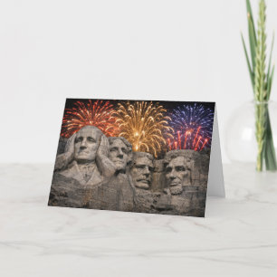 4. Juli Mount Rushmore Humor mit Feuerwerk Karte