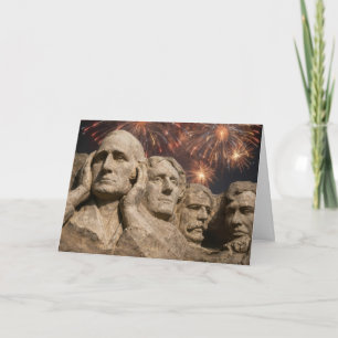 4. Juli Mount Rushmore Humor mit Feuerwerk Karte