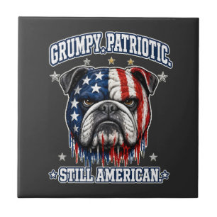 4. Juli mürrische patriotische Bulldogge Fliesen