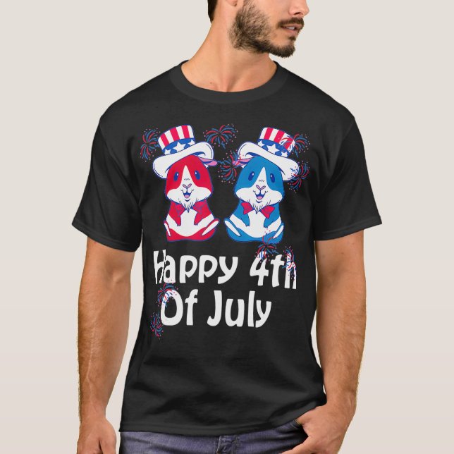 4. Juli Niedlich Hamster Independence Day USA T-Shirt (Vorderseite)