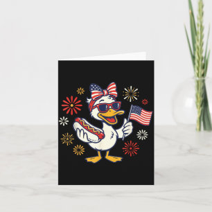 4. Juli Niedliche Aaamerica-Ente Flagge Patriotisc Karte