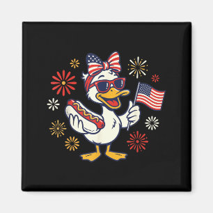 4. Juli Niedliche Aaamerica-Ente Flagge Patriotisc Magnet