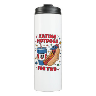 4. Juli Niedliche Hotdogs Thermosbecher
