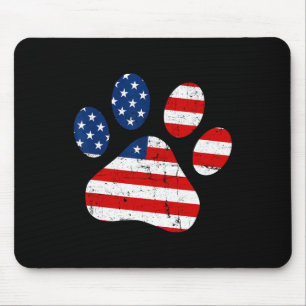 4. Juli Niedlicher Hund Paw US-amerikanische Flagg Mousepad