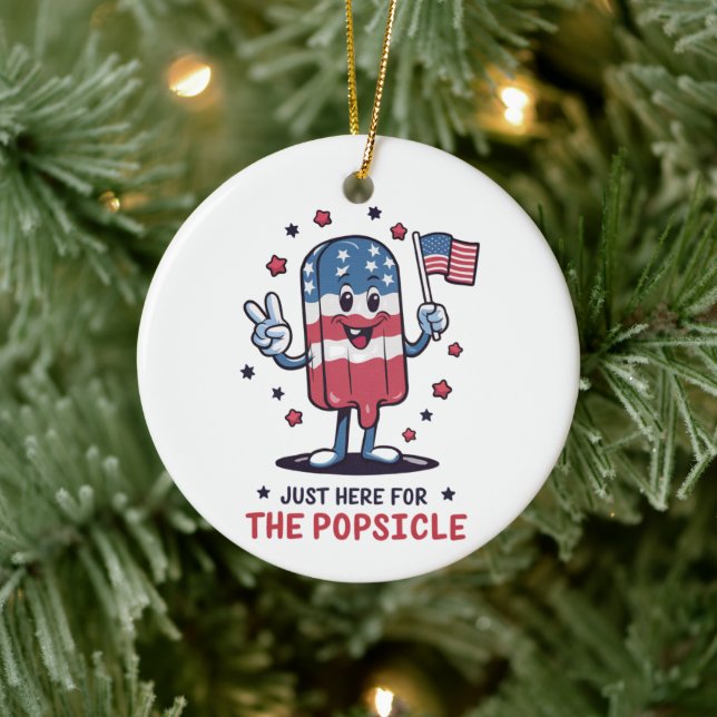 4. Juli nur hier für den Popsikel Patriotic Keramik Ornament (Baum)