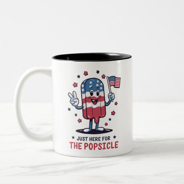 4. Juli nur hier für den Popsikel Patriotic Zweifarbige Tasse (Links)