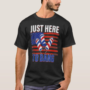 4. Juli nur hier zu knallen Feuerwerken Männer Fra T-Shirt