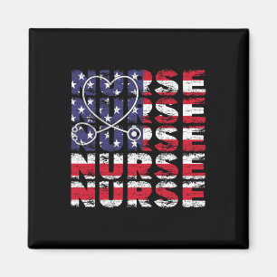 4. Juli Nurse American Flag Nursing Usa Patrio Magnet