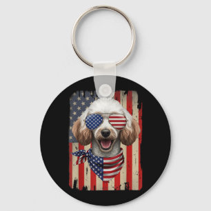 4. Juli Odle Hund Amerikanische Flagge USA Patriot Schlüsselanhänger