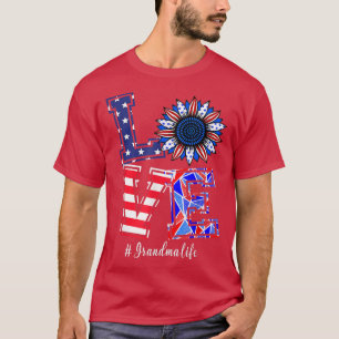 4. Juli Oma Life Liebe Sonnenblume Amerikaner F T-Shirt