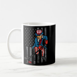 4. Juli Onkel Sam Eis-Hockey-Flagge Amerika Männer Kaffeetasse