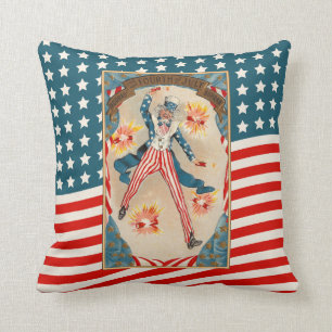 4. Juli Onkel Sam Patriotinischer Vintage-American Kissen