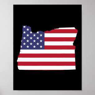 4. Juli Oregon Staat American Flag Party Poster