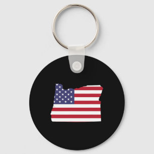 4. Juli Oregon Staat American Flag Party Schlüsselanhänger