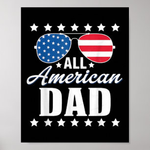 4. Juli Papa All American Patriot USA Papa Männer Poster