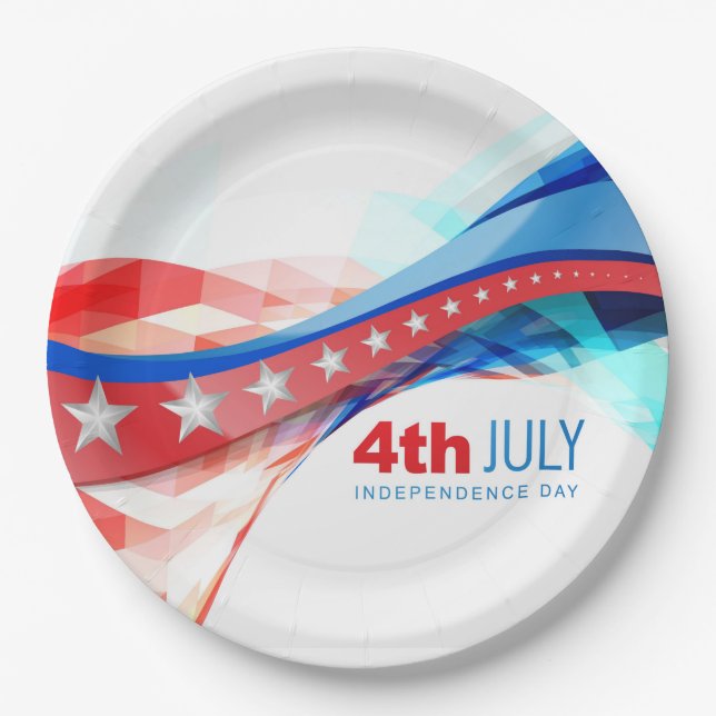 4. Juli Papierplatte Pappteller (Vorderseite)