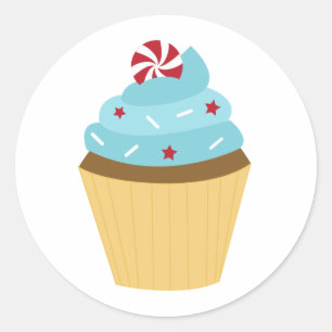 4. Juli Party Cupcake Runder Aufkleber
