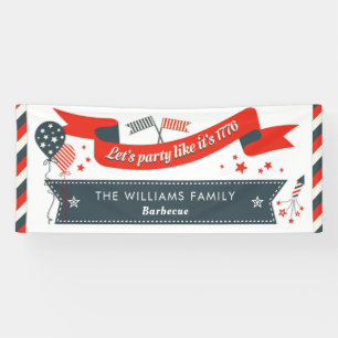 4. Juli-Party-der roten weiße und blaue Banner