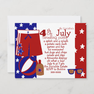 4. Juli Party Einladung