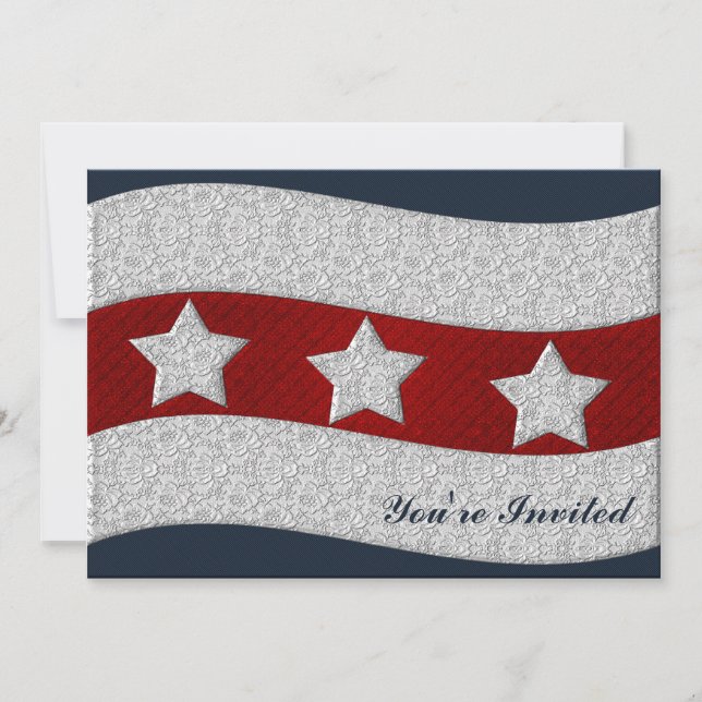 4. Juli Party Einladung (Vorderseite)