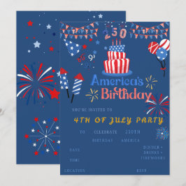 4. Juli-Party-Einladung – Amerikas 250. Geburtstag Einladung