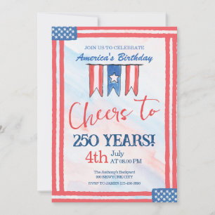 4. Juli-Party-Einladung: Einladung zur amerikanisc