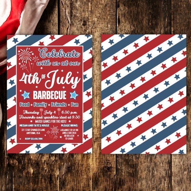 4. Juli Party Einladung, Patriotisches Barbecue Einladung (Von Creator hochgeladen)
