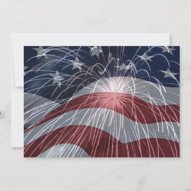 4. Juli Party Einladung um 7.50 Uhr (Vorderseite)