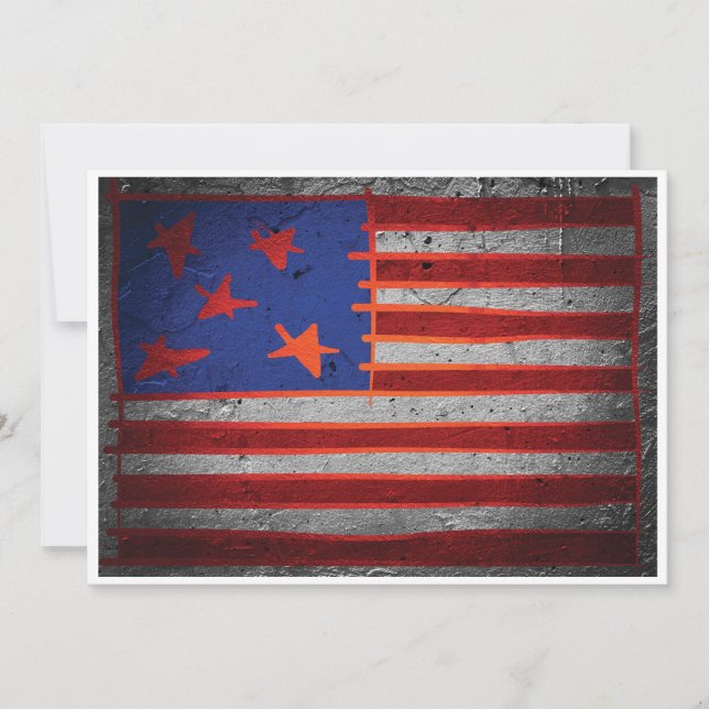 4. Juli Party Einladung um 7.50 Uhr (Vorderseite)