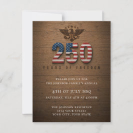 4. Juli-Party-Einladung USA 250 Jahre Feiertagskarte