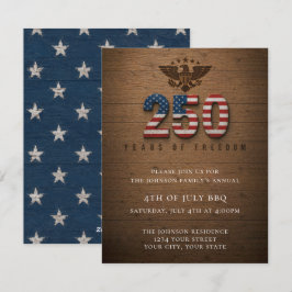 4. Juli-Party-Einladung USA 250 Jahre Feiertagskarte