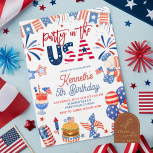 4. Juli-Party in den USA patriotischer Geburtstag Einladung