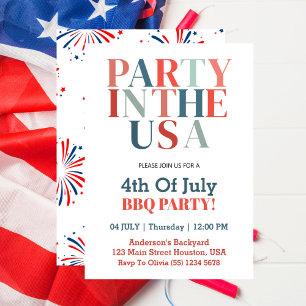 4. Juli Party In the USA GRILLEN Party Einladung