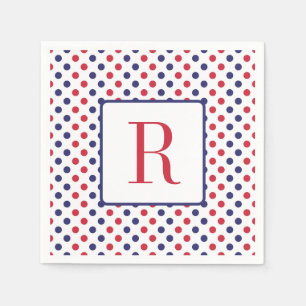 4. Juli Party Monogram Red White and Blue Serviette