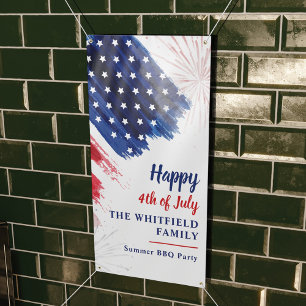 4. Juli Party Parade Red White Blue Custom Banner
