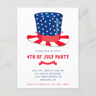 4. Juli-Party Patriotischer BBQ Rot Weiß Blau Postkarte