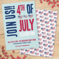 4. Juli Party Red White Blue Patriotic