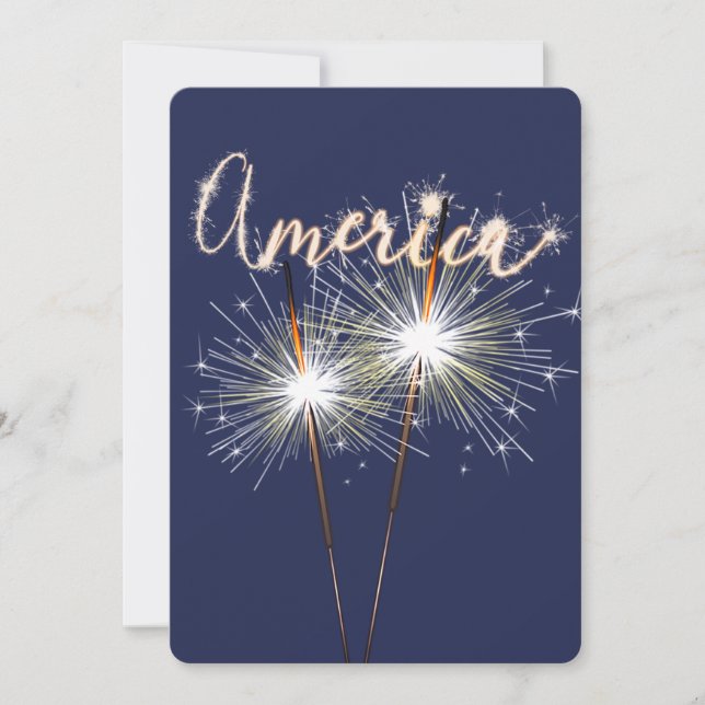 4. Juli Party Sparkler Einladung (Vorderseite)