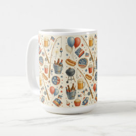 4. Juli Party zum Unabhängigkeitstag für Fischerei Kaffeetasse