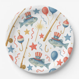 4. Juli Party zum Unabhängigkeitstag für Fischerei Pappteller