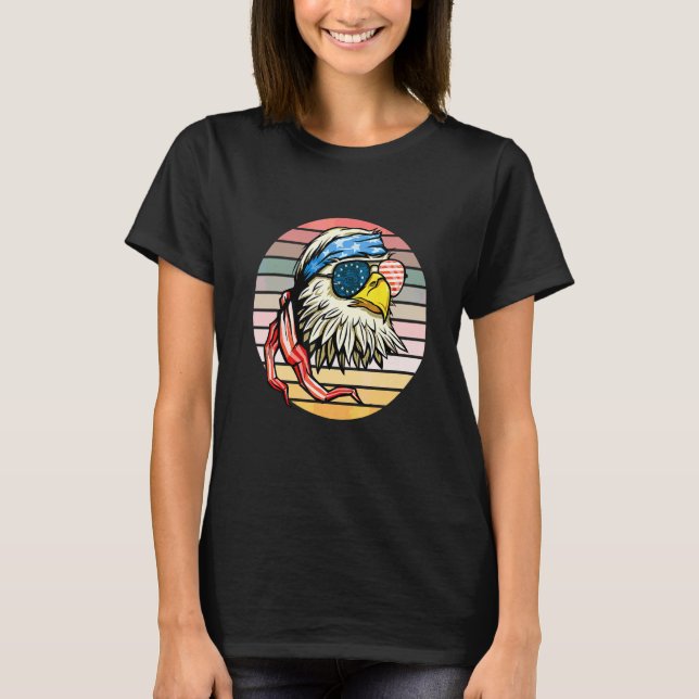 4. Juli Patriotic America Usa American Eagle T-Shirt (Vorderseite)