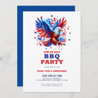 4. Juli Patriotic American Eagle GRILLEN Einladung