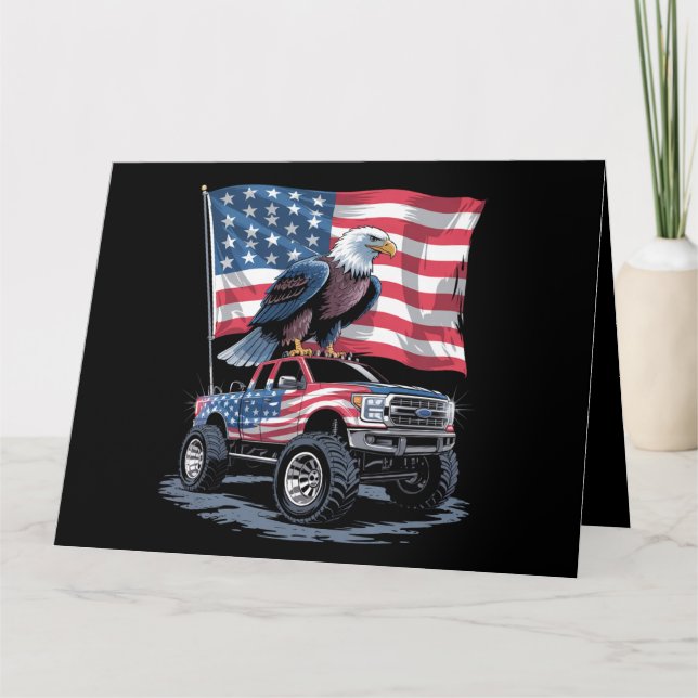 4. Juli Patriotic American Flag Eagle USA Karte (Vorderseite)