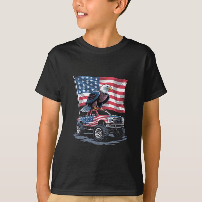 4. Juli Patriotic American Flag Eagle USA T-Shirt (Vorderseite)