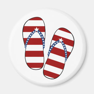4. Juli Patriotic American Flag Flip Flops Magnet
