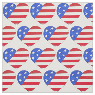 4. Juli Patriotic American Flag Heart USA Liebe Stoff