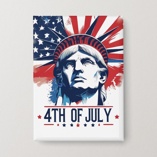 4. Juli Patriotic American Pride Feier Button (Vorderseite)