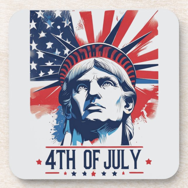 4. Juli Patriotic American Pride Feier Getränkeuntersetzer (Vorderseite)