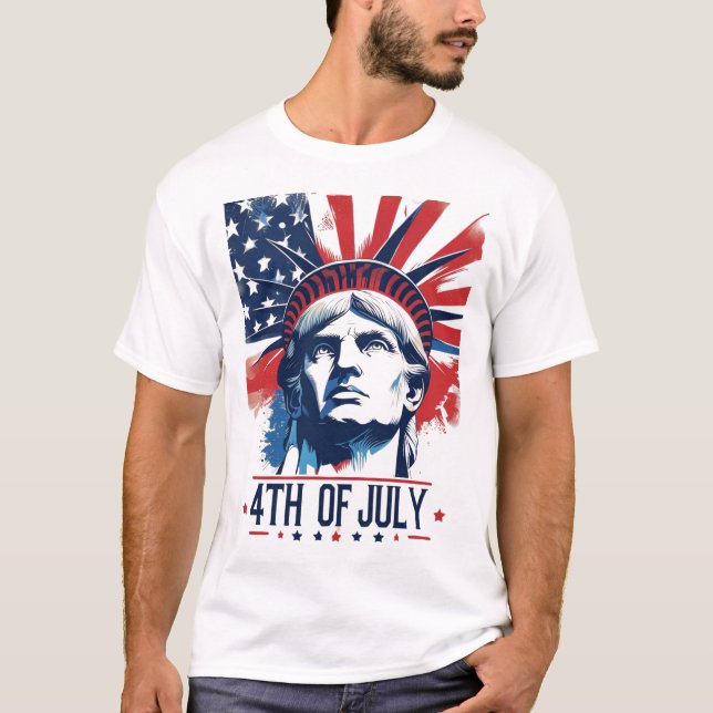 4. Juli Patriotic American Pride Feier T-Shirt (Vorderseite)